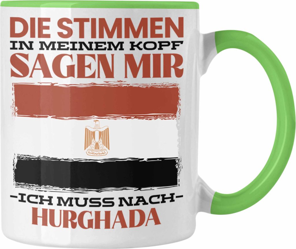 Trendation - Hurghada Tasse Urlaub Heimat Geschenk Spruch Ägpten Geschenkidee (Grün)
