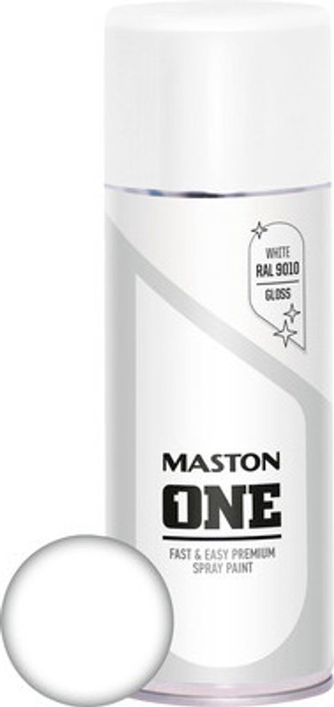 Sprühlack Maston ONE glänzend RAL 9010 reinweiss 400 ml Produktbild 