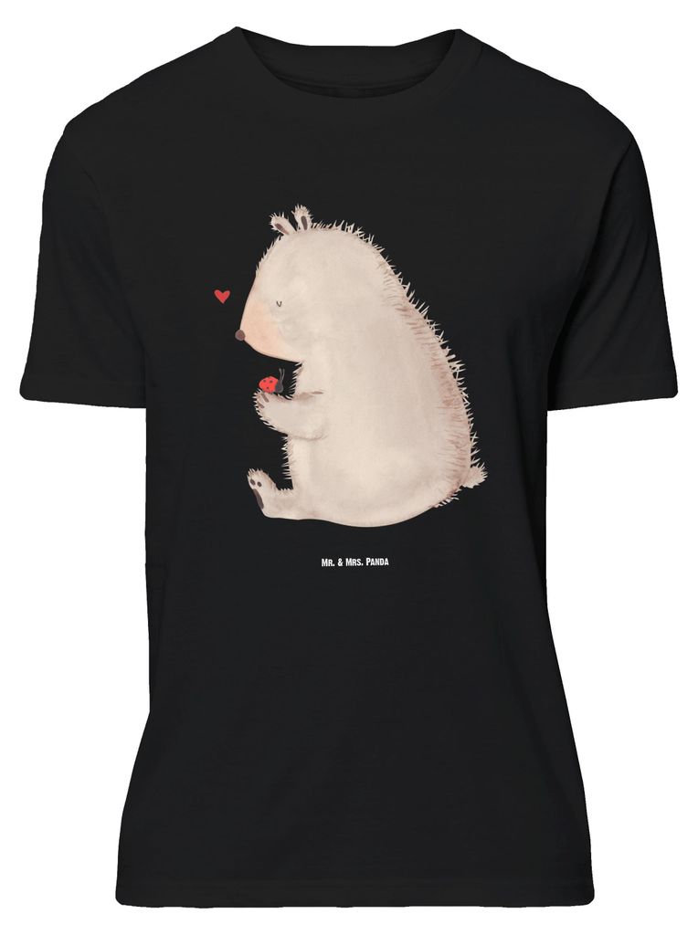 Mr. & Mrs. Panda Größe L T-Shirt Bär Marienkäfer - Schwarz - Geschenk, mit Spruch, Teddy, Liebe, Tshirt, Shirt, Freiheit, Motivation, Das Leben...
