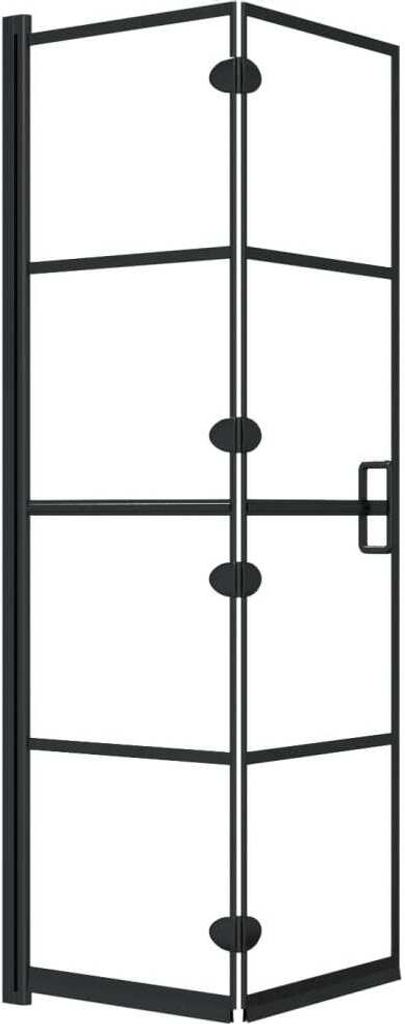vidaXL Faltbare Duschkabine ESG 80x140 cm Schwarz