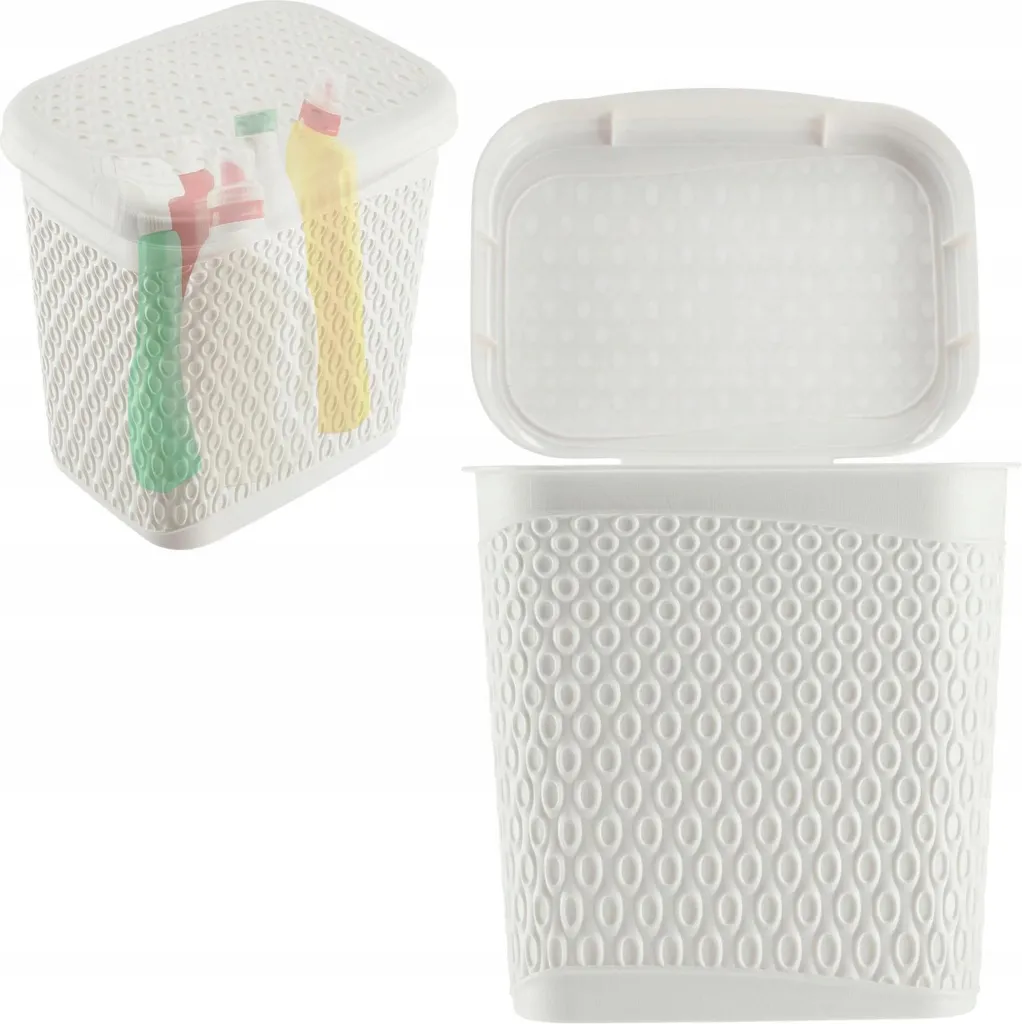 Bac à lessive hermétique 6L blanc pour conservation poudre et capsules