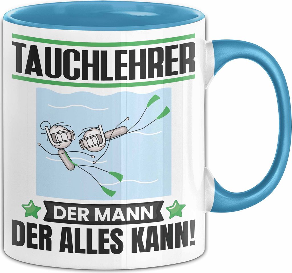 Tauchlehrer Tasse Geschenk für Tauchlehrer Der Mann Der Alles Kann Geschenkidee zum Geburtstag (Blau)