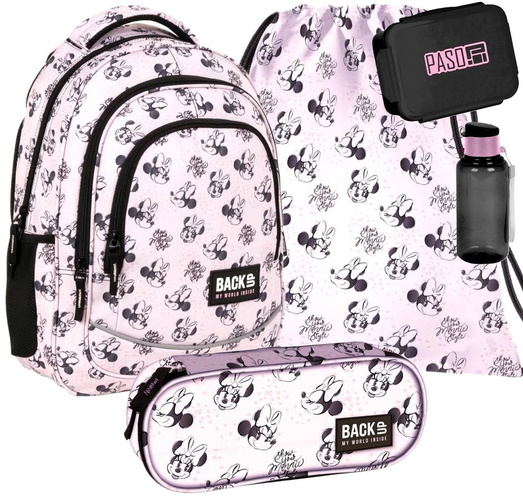 5-teile Minnie Mouse Schulrucksack set mit Plüsch-Ohren Produktbild 