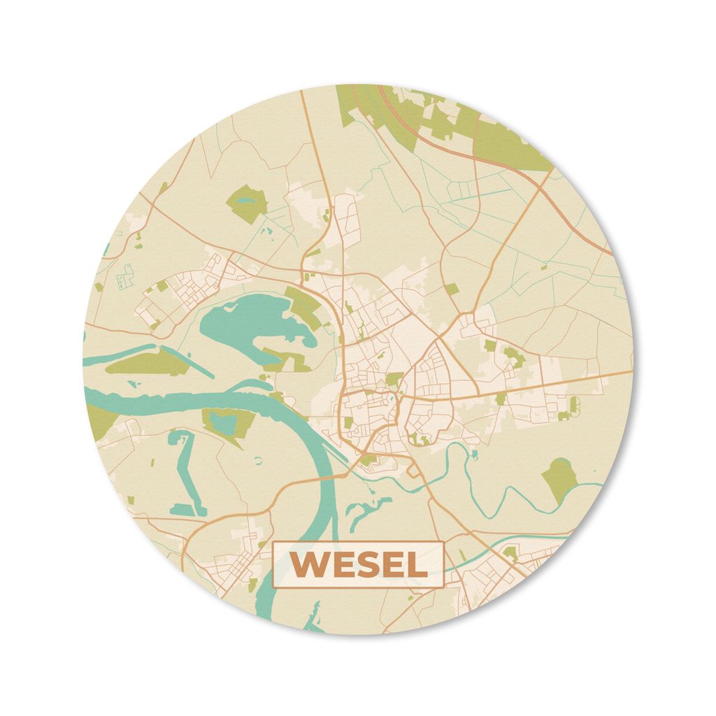MuchoWow Mauspad Mousepad Wesel - Karte - Stadtplan - Vintage - Karte 40x40 cm - Mousepads - Maus Mat - Pad - Mausunterlage - Schreibtisch Access...