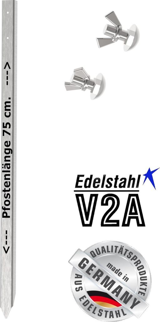 Einschlagpfosten- Erdspieß 75 cm für KFZ-Schilder inkl. Produktbild 
