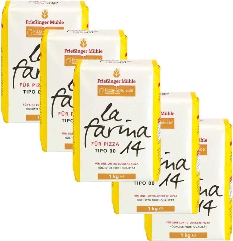 Frießinger Mühle La Farina 14 Pizzamehl Tipo 00 1 kg (5er Produktbild 