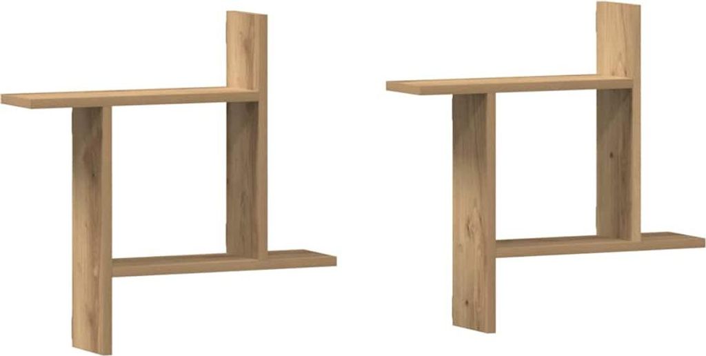 vidaXL Wandregale 2 Stk. Artisan-Eiche 50x12x50 cm Holzwerkstoff