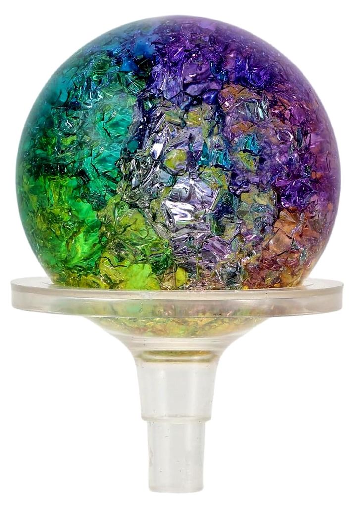 Glaskugel Dekoration mit Eisriss 2,76 Zoll - Multifunktionale runde Glasskulptur für Aquarien, Zimmerbrunnen und Wohnkultur Tischdekoration