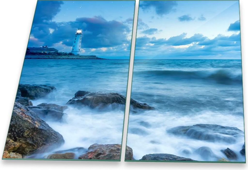 Herdabdeckplatte Abdeckung Glaskeramikkochfeld Abdeckplatte 2-Teilig 60x52 Blau Schutz