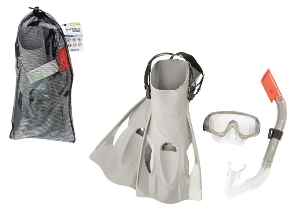 Bestway Set de plongée gris avec masque palmes et tuba 25020
