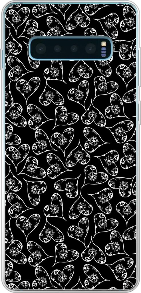 MuchoWow Handyhülle Schutzhülle Hülle für Telefoonhoesje Samsung Galaxy S10 Plus Mädchen - Herz - Blumen - Muster - Mädchen - Kinder - Baby...