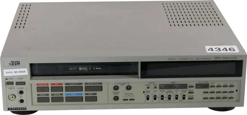 Lecteur Enregistreur S-VHS JVC BR-S600E HiFi HQ pour Cassettes
