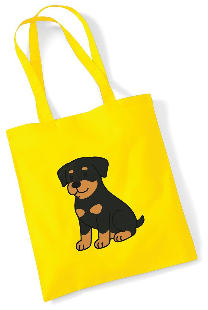 Huuraa Jutebeutel Rottweiler Rotti Comic 10 Liter Yellow Baumwolle Tasche Geschenkidee
