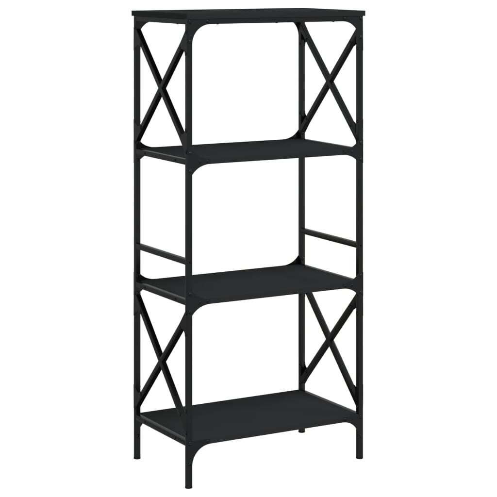 Libreria 4 ripiani Nero 59x35x132 cm Materiale a base di Immagine del prodotto 