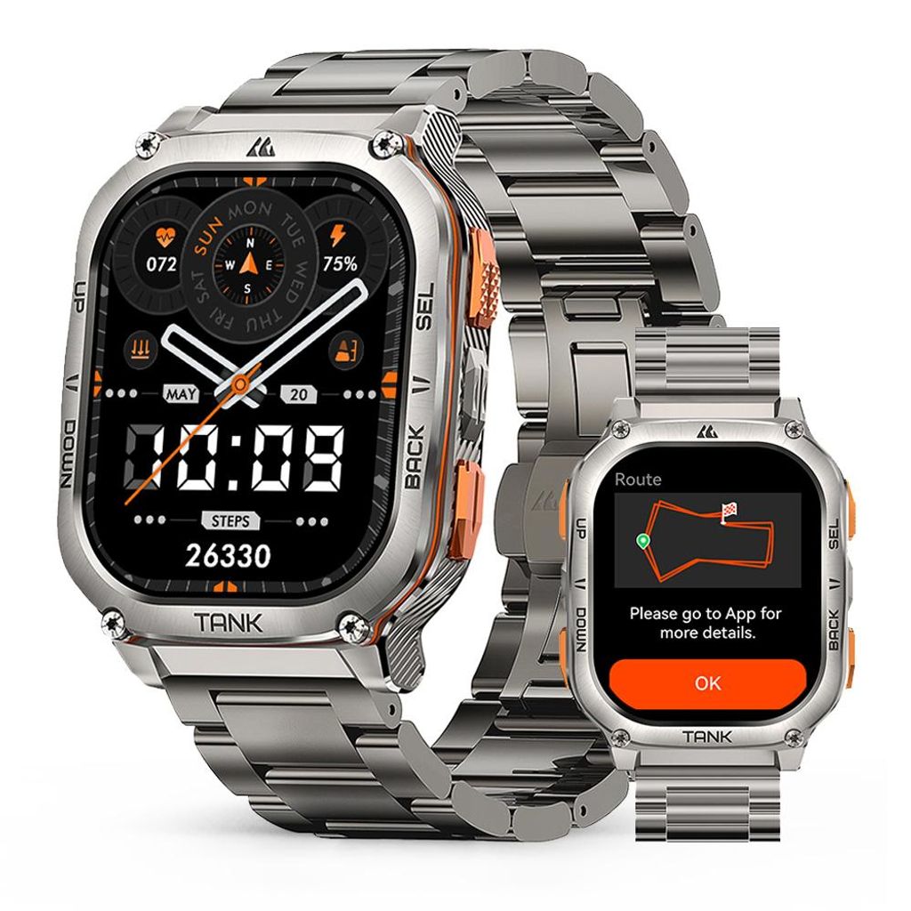 KOSPET TANK M3 Ultra GPS Smartwatch für Herren Smartwatch Damen 480mAh Akku IP69K Wasserdicht Herzfrequenz Monitor Schlaftracker Weihnachtsgeschenk