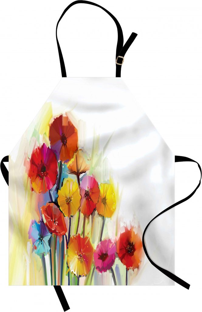 ABAKUHAUS Blume Kochschürze, Gerbera Bouquets Romantic Floral Arrangement Blossom Schöne Seite der Natur, Farbfest Höhenverstellbar Waschbar Kla...