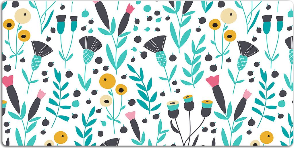 Schreibtischmatte Tischunterlage 100x50 cm Mauspad - Skandinavische Blumen