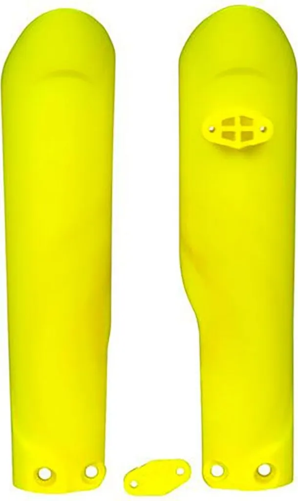 Paire de protections de fourche RACETECH jaune pour moto cross et enduro
