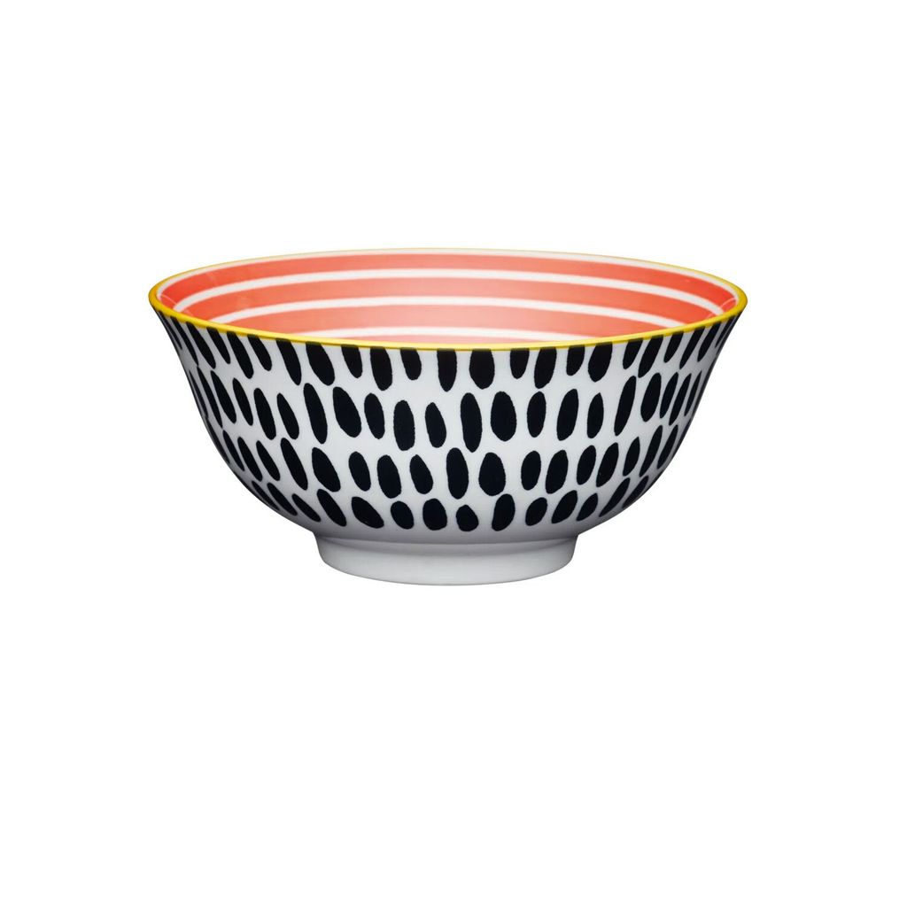 Keramik Stoneware Bowl, Schale, Schüssel 15,7 cm Red Swirl Produktbild 