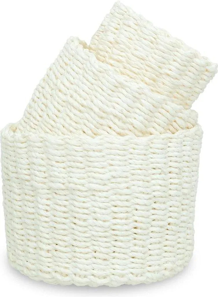 Rangement de salle de bain blanc pour petits espaces : 3 boîtes empilables