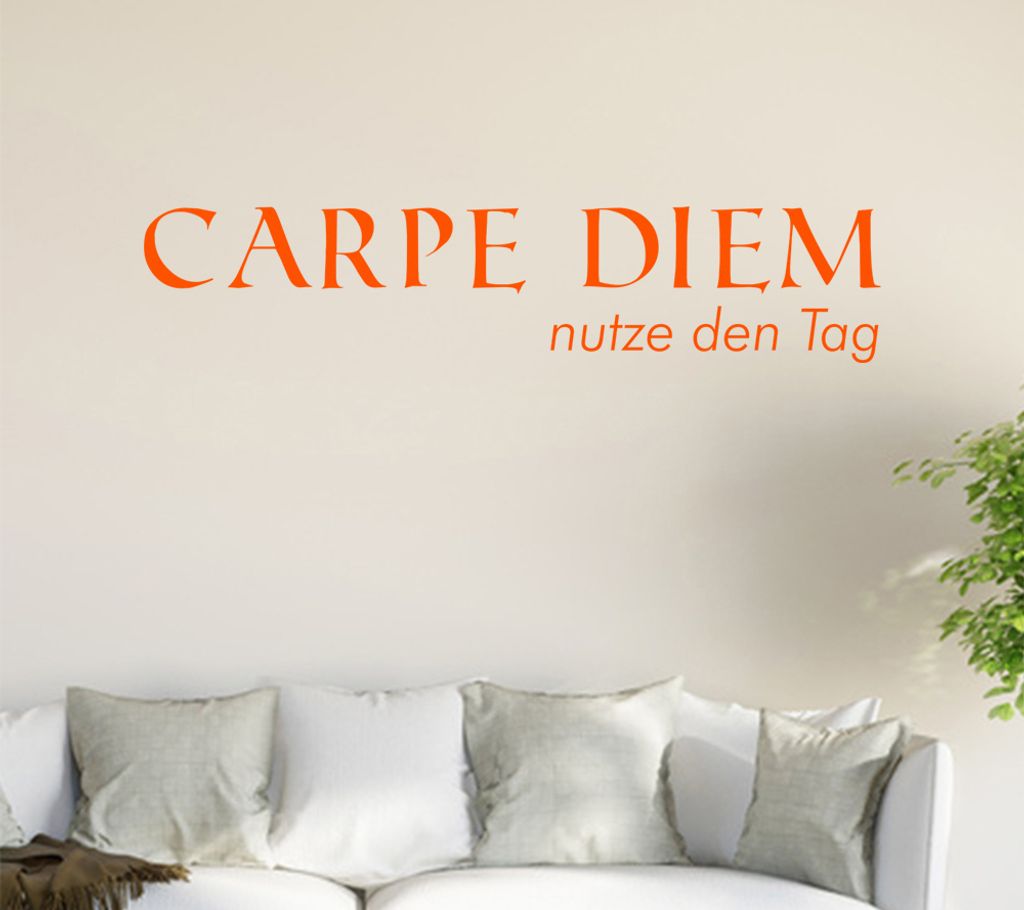 Carpe Diem Wandtattoo in 6 Größen - Wandaufkleber Wall Sticker - Dekoration, Küche, Wohnzimmer, Schlafzimmer, Badezimmer