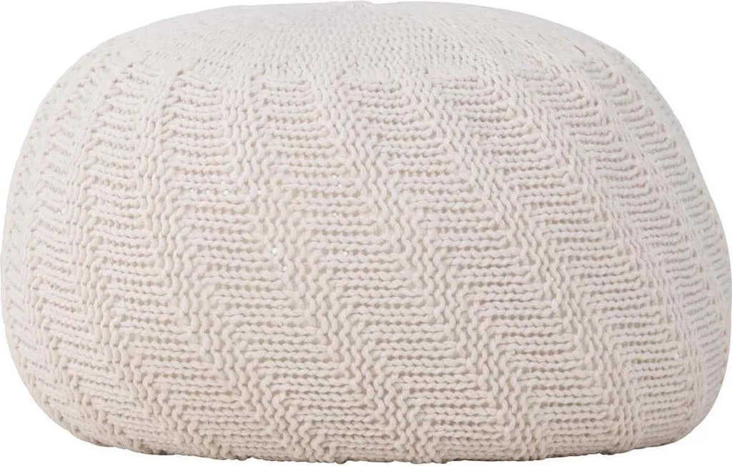 Pouf Ted Scandinave Beige 45x45 cm en Textile Doux et Moelleux Salon