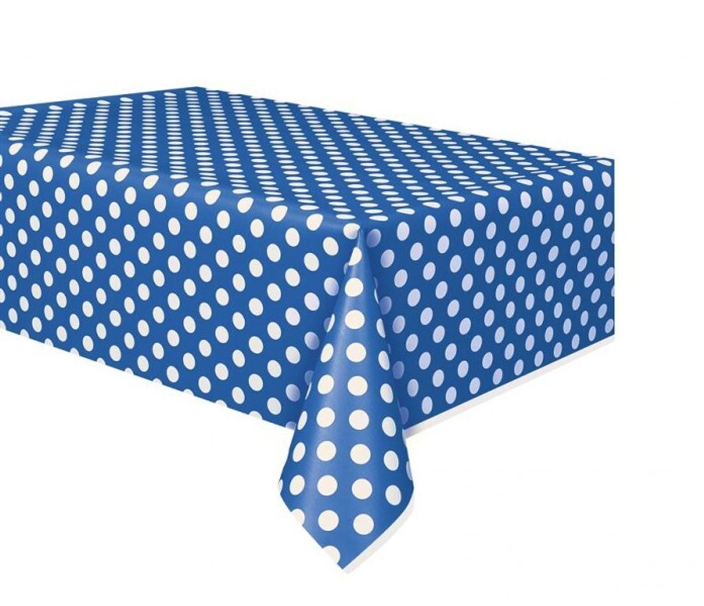 Blau gepunktete Tischdecke 137x274 cm 1 St.