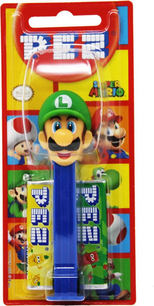 PEZ Super Mario Spender mit grüner Kappe 2 Päckchen süßen Produktbild 