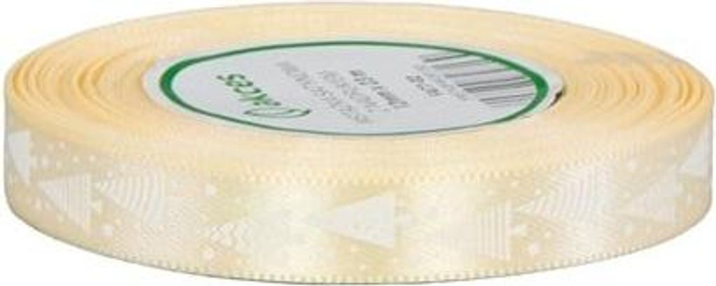Weihnachtsband zum Verpacken von Geschenken Dekoratives cremefarbenes Weihnachtsbaummotiv 12 mm 22 m