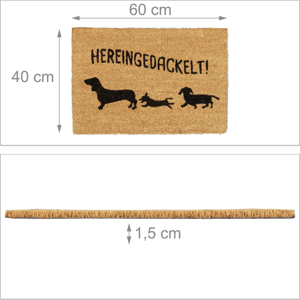 Zerbino 1art1 Con Cane – 60x40 Cm – Superficie In Poliammide, Antiscivolo, Lavabile In Lavatrice