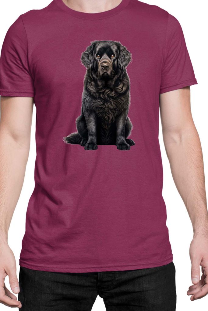 Herren T-Shirt Dogs Breeds Newfoundland Dog Breed 006, Man 2XL / Burgundy