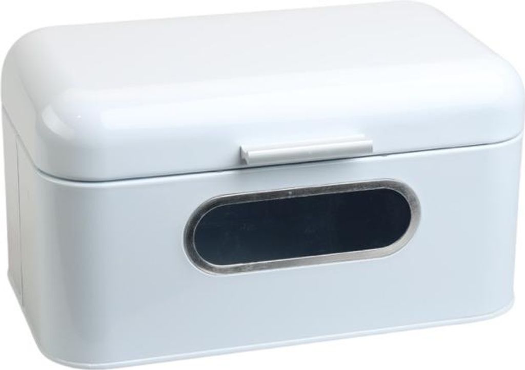 MOON HOME Brotkasten mit Sichtfenster - Breadvault White, aus Edelstahl, Metall-Brotkasten mit optimierter Belüftung