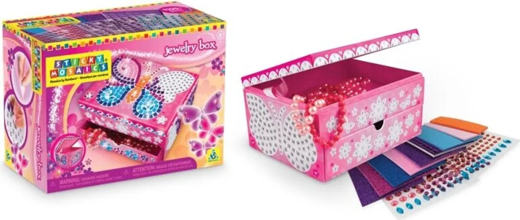 Invento Sticky Mosaics Papillon - Coffret à bijoux créatif pour enfant