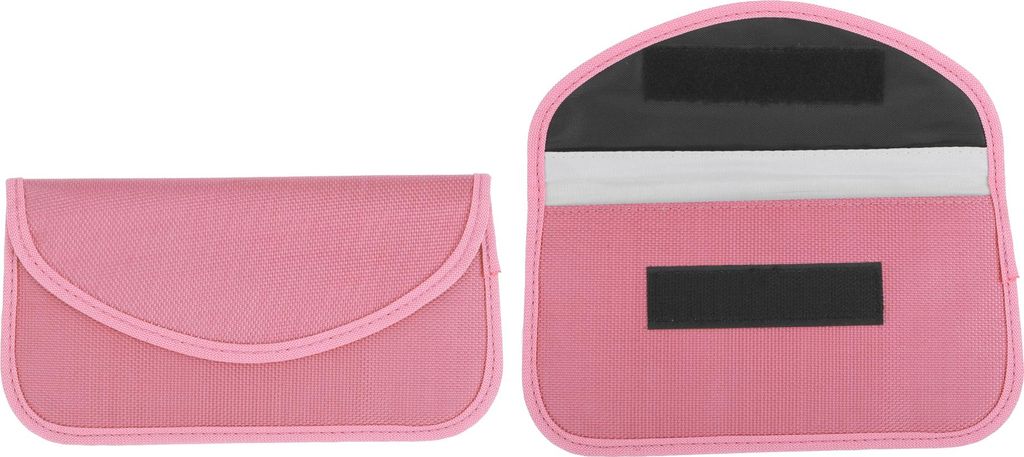2 Stück, Faraday-Tasche, RFID-Signal-Blockierungsbeutel Universal für Autoschlüssel Keyless-Auto-Starter, Schlüsselfob-Schutz Oxford-Stoff Pink