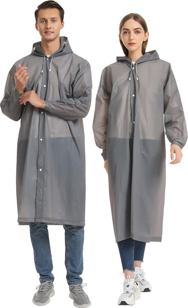 2 Stück Regenmantel Durchsichtiger Regenponcho für Damen Produktbild
