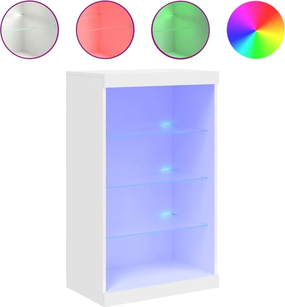 Credenza con luci LED bianche 60,5x37x100 cm