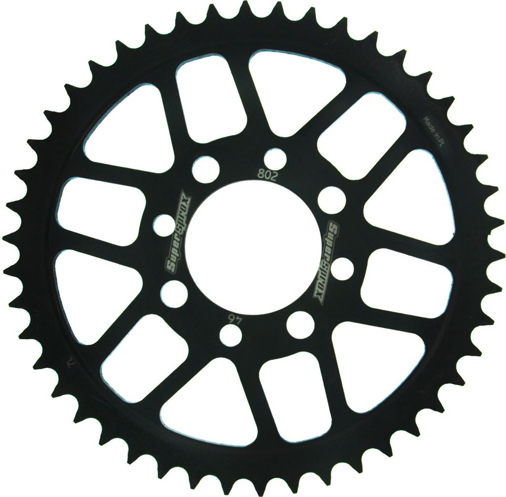 Stahl-Kettenrad Supersprox 428 - 46Z (schwarz) RFE-802:46-BLK|ID 52,0 LK 68,0 4-Loch/4-Loch