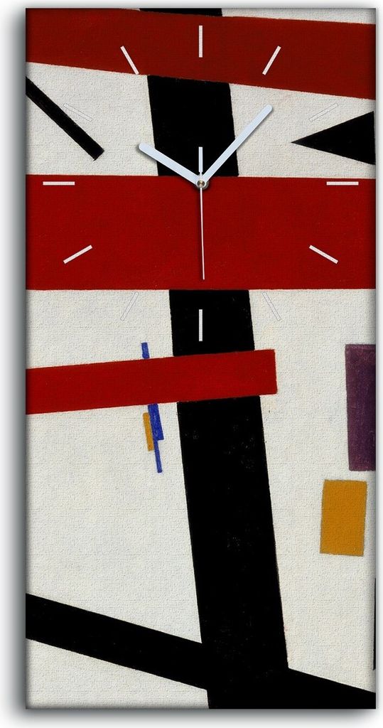 Wandkunst Leinwand Bild Uhr 30x60 Bild Supremus Ohne Kasimir Malewitsch - weiße Hände