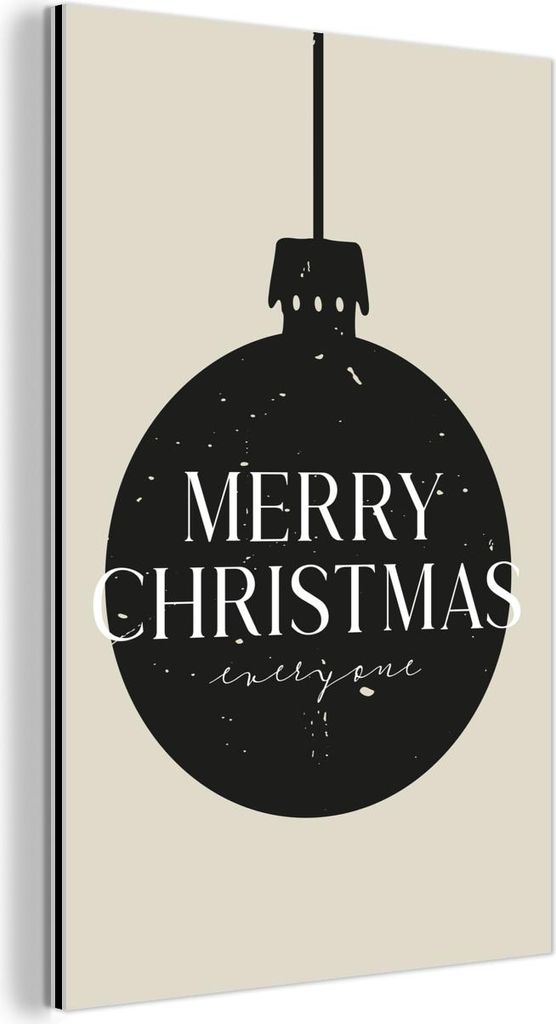 MuchoWow Wanddekoration Metall Metallbild Wandkunst 40x60 cm Weihnachtskugeln - Japandi - Weihnachten - Schwarze Kugeln MuchoWow Aluminium Gemälde...