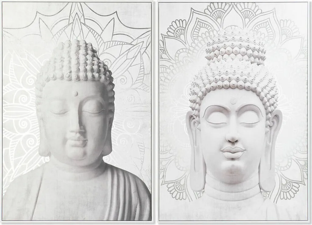 Décoration Murale Bouddha Zen en Toile Diptyque - Grand Format 82x122 cm