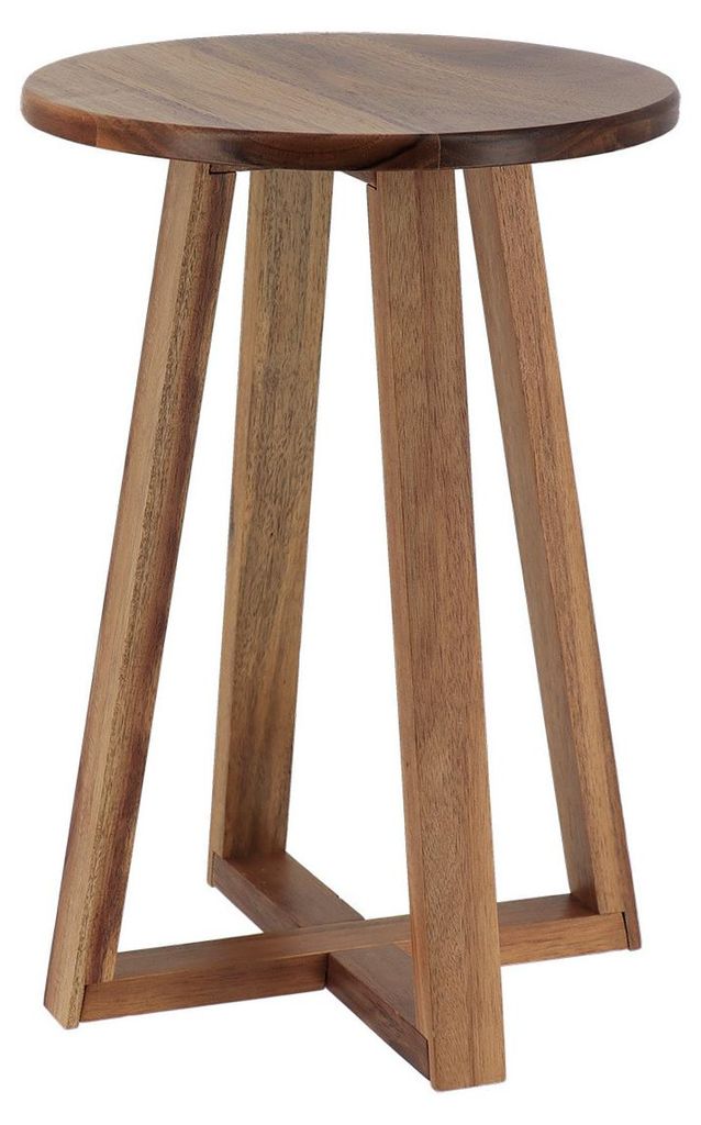 Tendance Beistellhocker - dunkelbraun - Akazienholz - D30 x Produktbild 