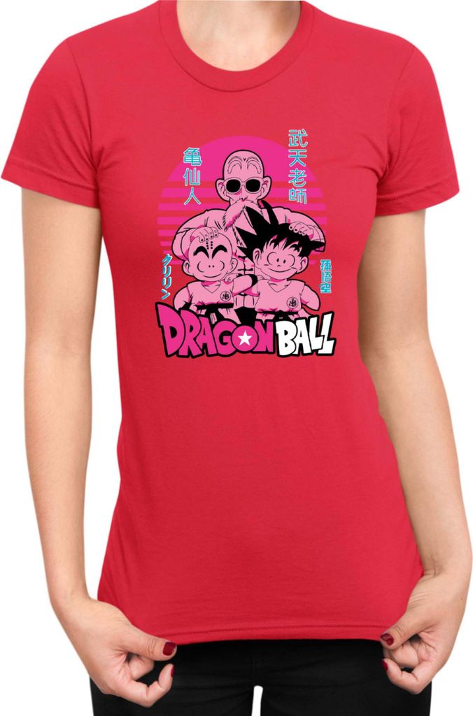 Damen T-Shirt Japan Manga Anime Comics Animation Dragon Anime Manga Ball Trio, Lady S / Rot