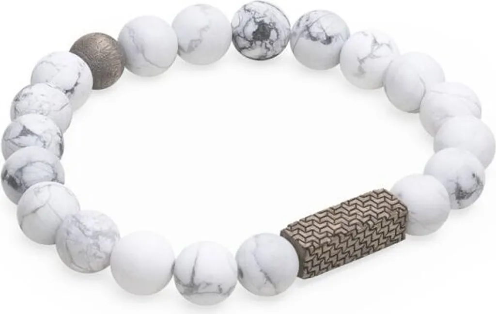 BeWooden Ice Viame Bracciale Donna 16-17cm Perle Pietra e Legno