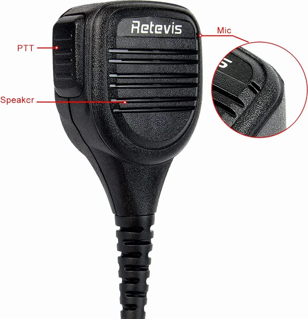Microfono Esterno Retevis 2 Pin per Walkie Talkie RT24 RT27 RT618 - 6