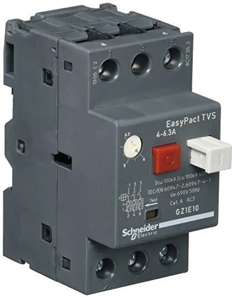 Protection moteur triphasé 2,2kW GZ1E10 Schneider pour pompe et ventilateur