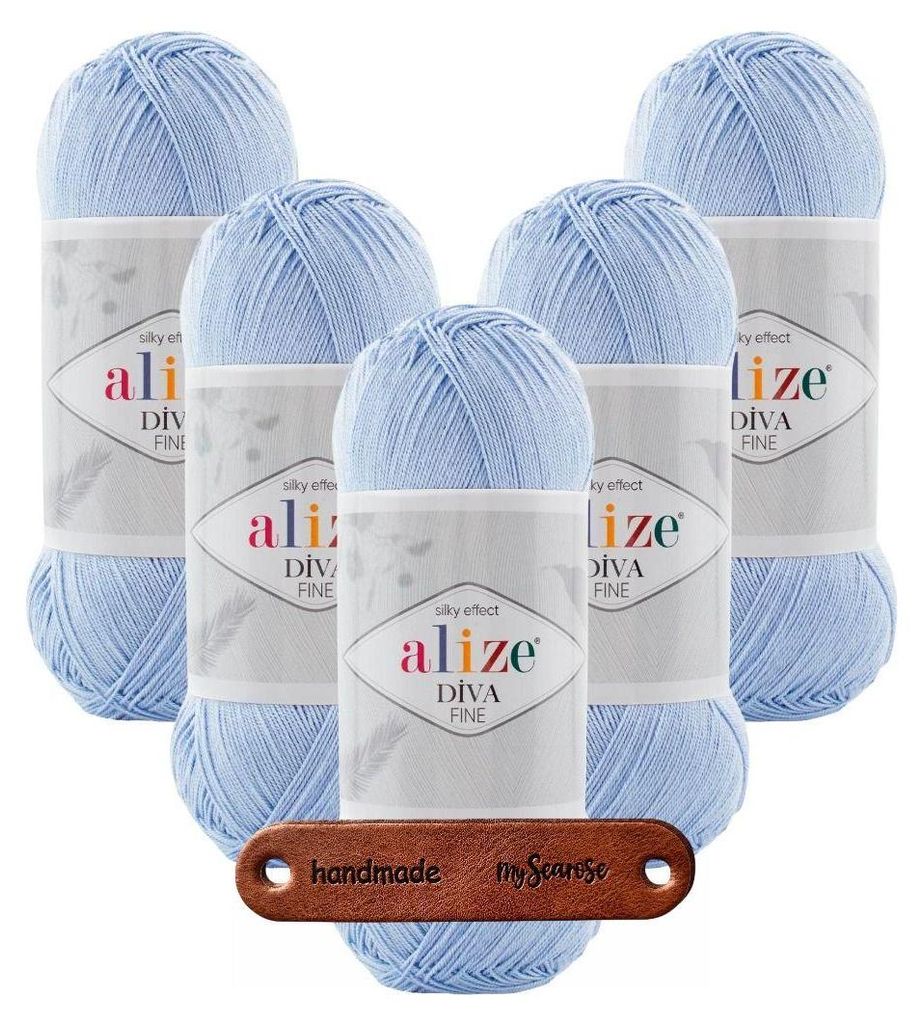 5 x ALIZE DIVA FINE 350 MIT LABEL Produktbild 