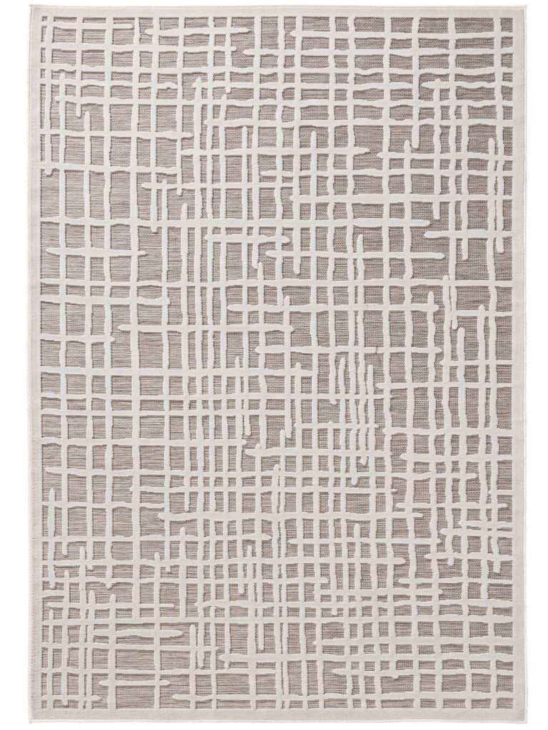 In- & Outdoor-Teppich Flora Grau 240x350 cm Outdoor Rechteckig Muster Kurzflor benuta