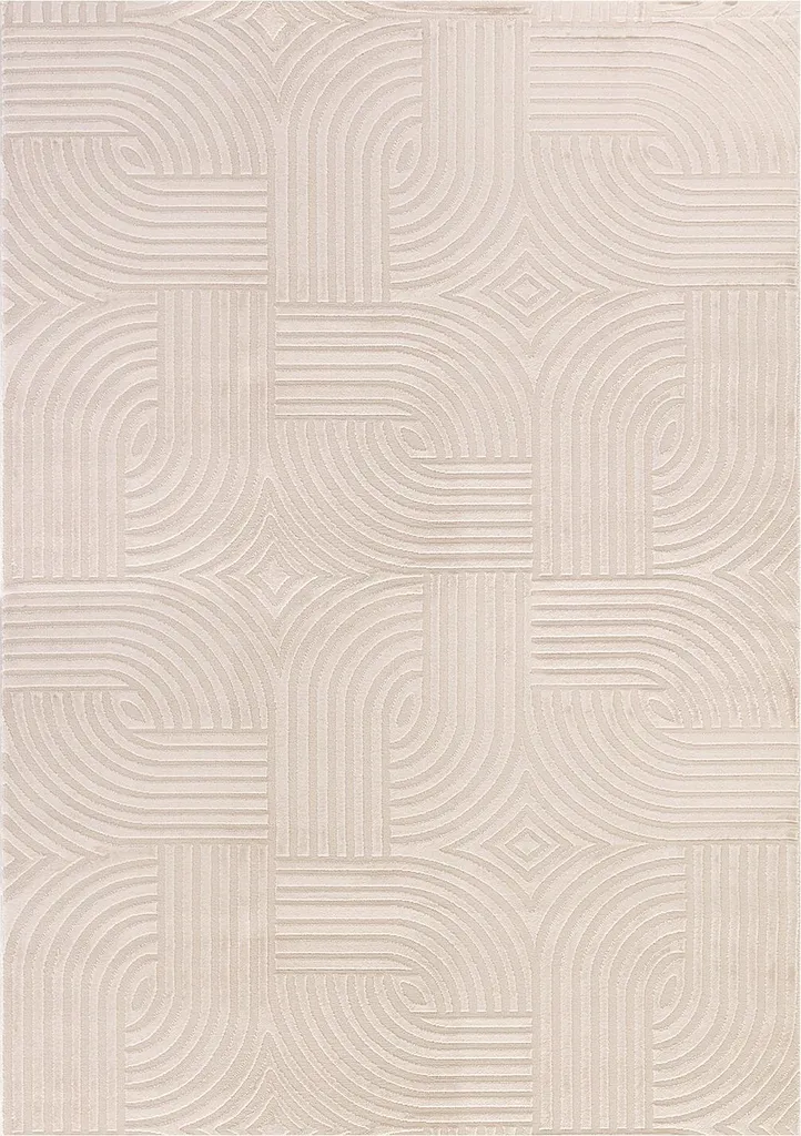 Tapis Beige 200x290cm Sahara Lirix - Poils Ras Résistants et Entretien Facile