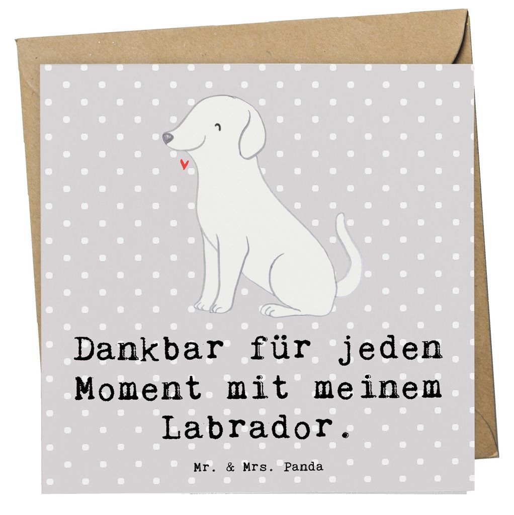 Mr. & Mrs. Panda Glückwunschkarte Labrador Moment - Grau Pastell - Geschenk, anlasskarte, doppelkarte, faltkarte, Grußkarte, Klappkarte