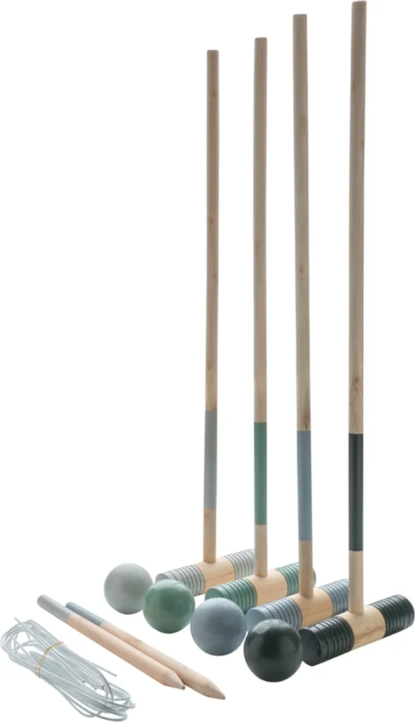 Set de croquet en bois robuste de taille unique marron XD Collection